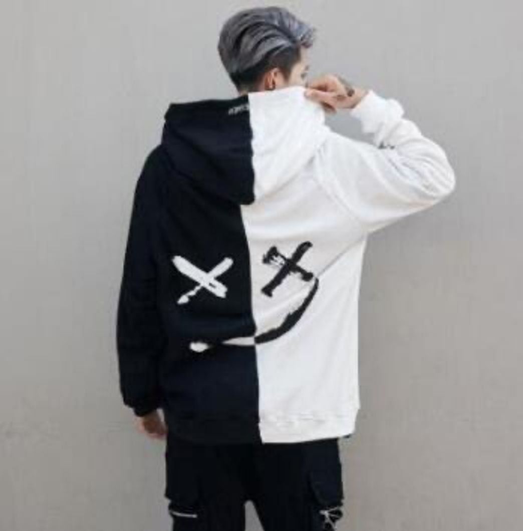 Fashion Hoodie Happy Bicolor