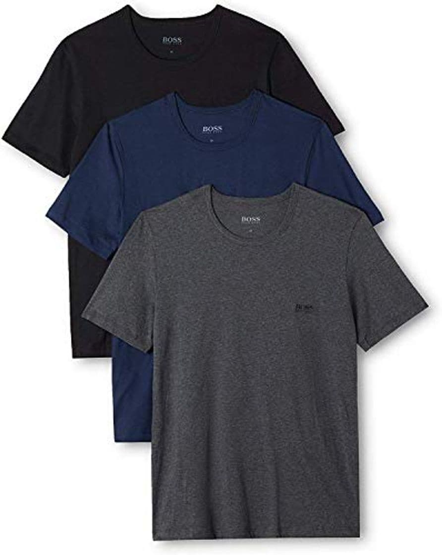 Moda BOSS T-Shirt RN 3p Co Camiseta para Hombre, Azul