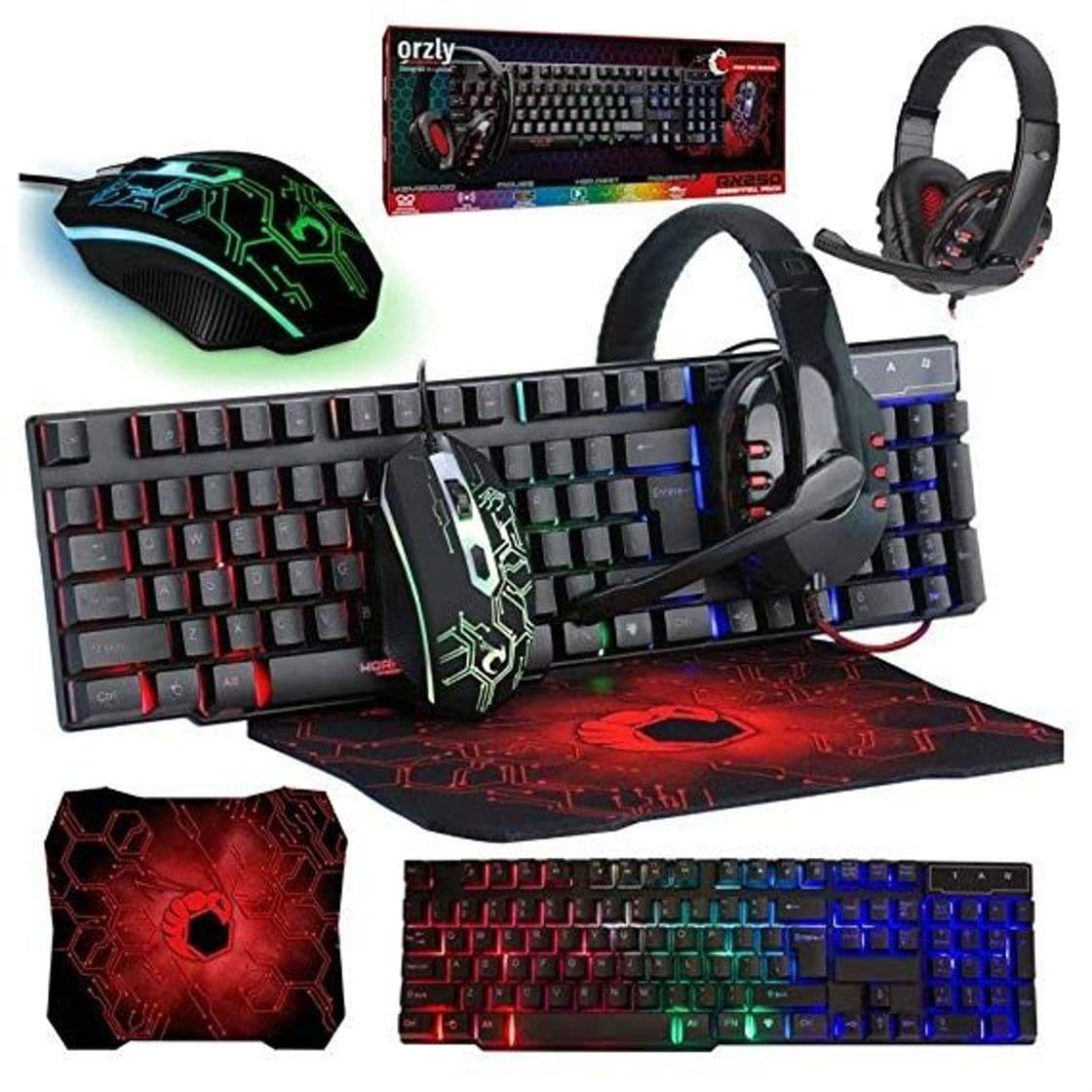 Producto Orzly Teclado y Raton Gaming - Combo Ratón y Teclado USB [RGB