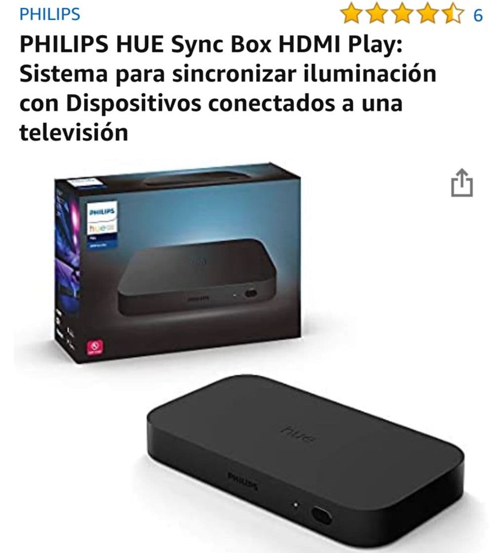 Moda PHILIPS HUE Sync Sincroniza iluminación con dispositivos TV 