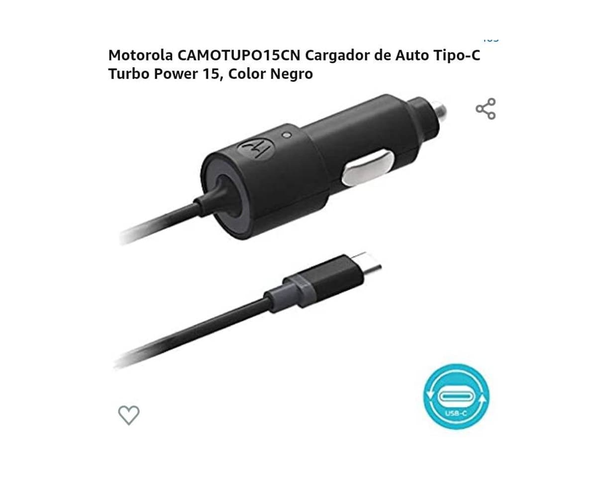 Producto Cargador Turbo Power Motorola para auto entrada tipo C