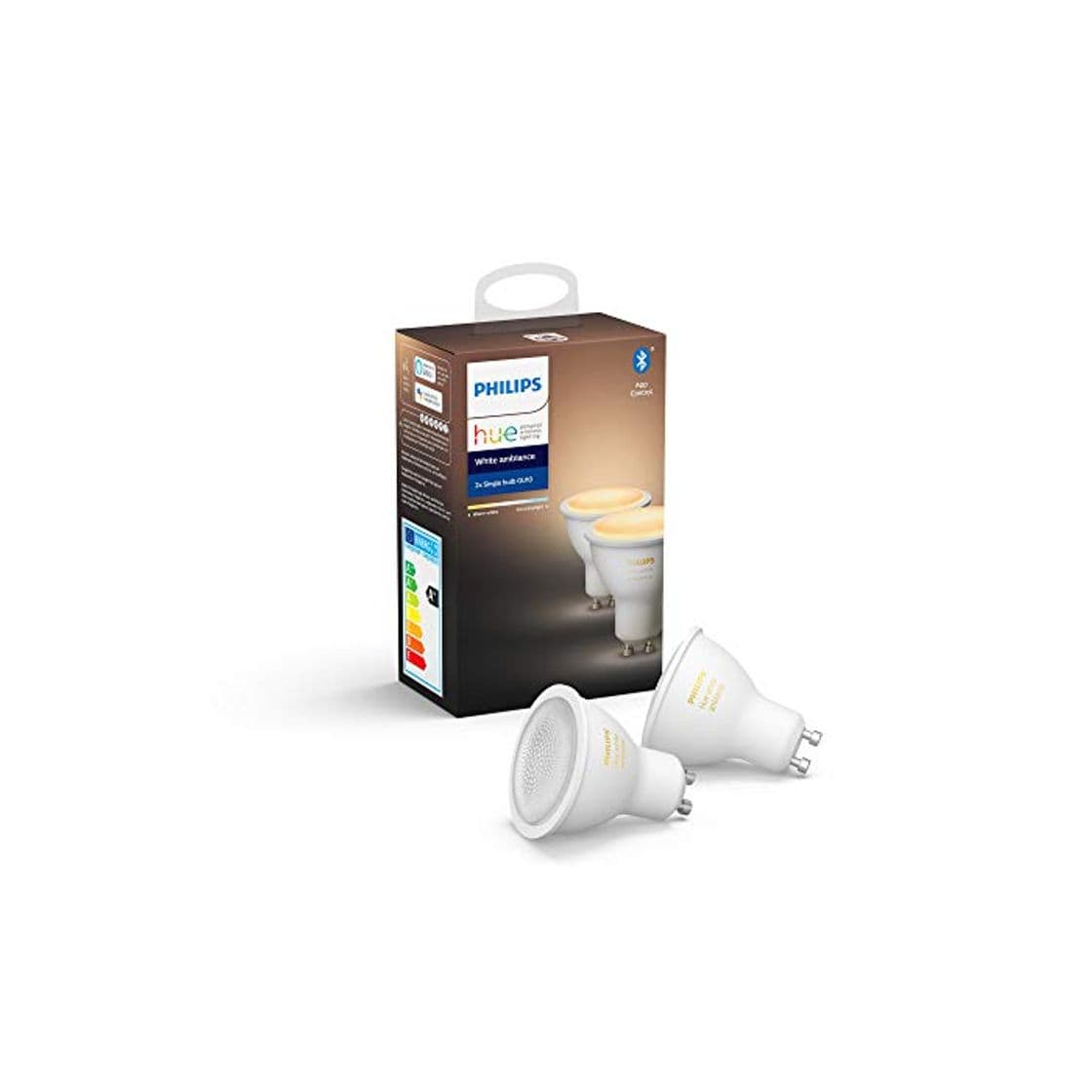 Home Philips Hue White Ambiance Pack 2 bombillas LED inteligentes GU10, luz blanca