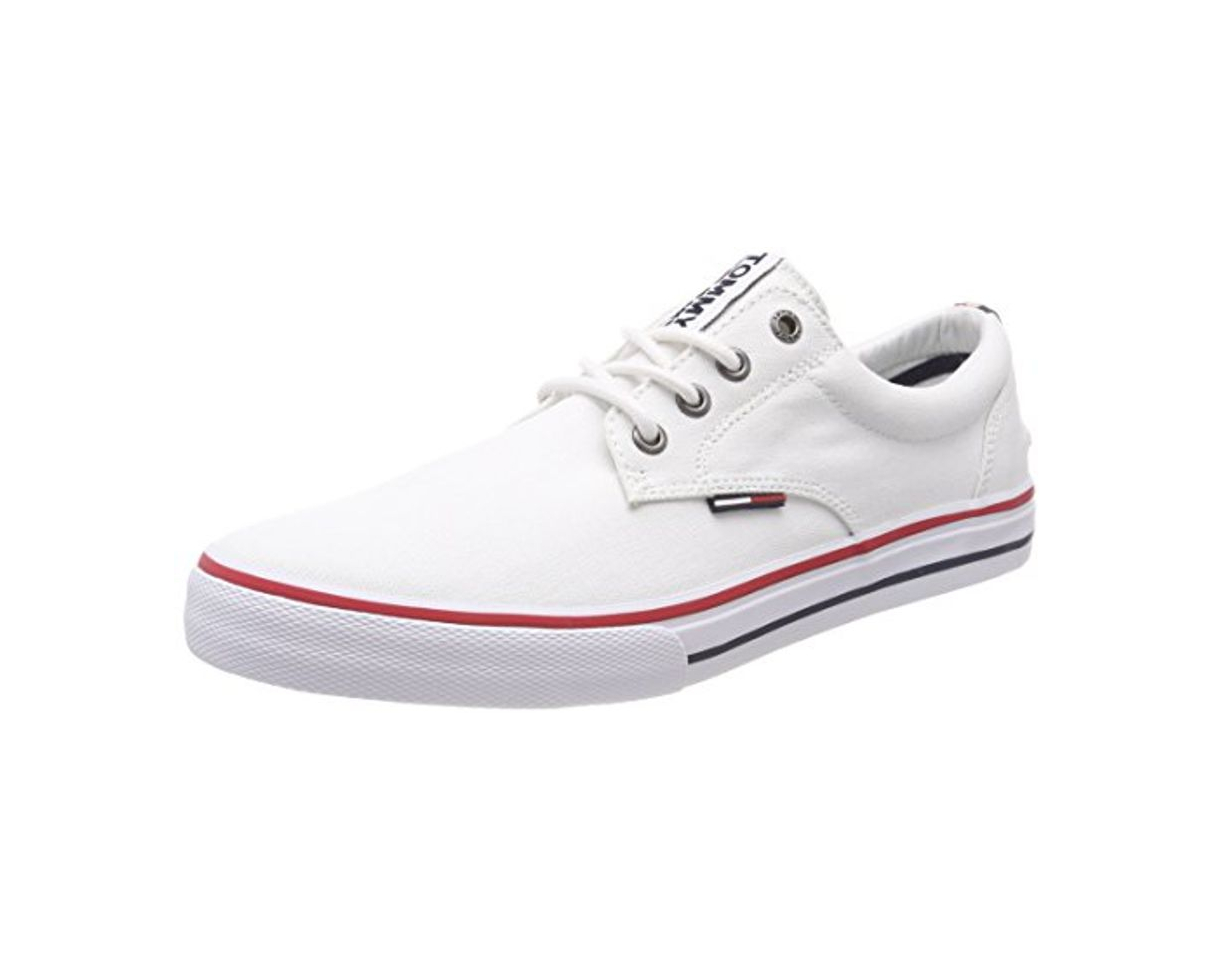 Moda Tommy Hilfiger Tommy Jeans Textile Sneaker, Zapatillas para Hombre, Blanco