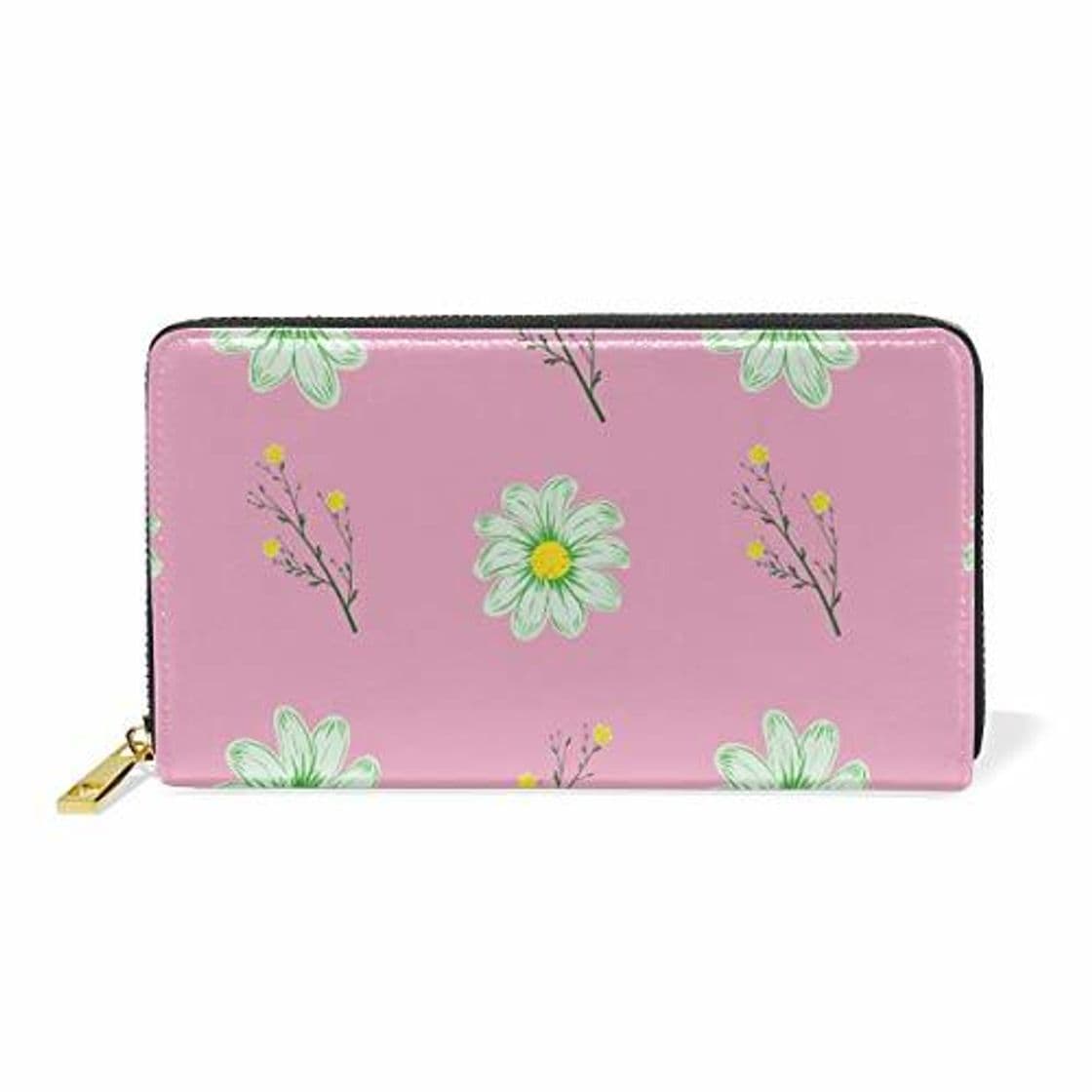 Place Flor De Margarita De Manzanilla Rosa Monedero para Mujer Largo Billetera de