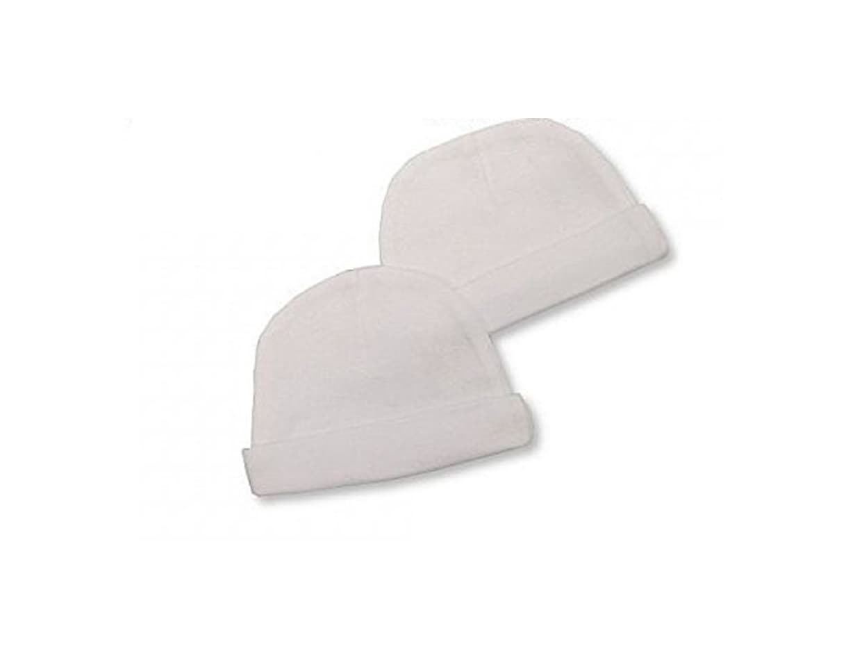 Fashion 2 x Baby White Beani Hats Caps size 0