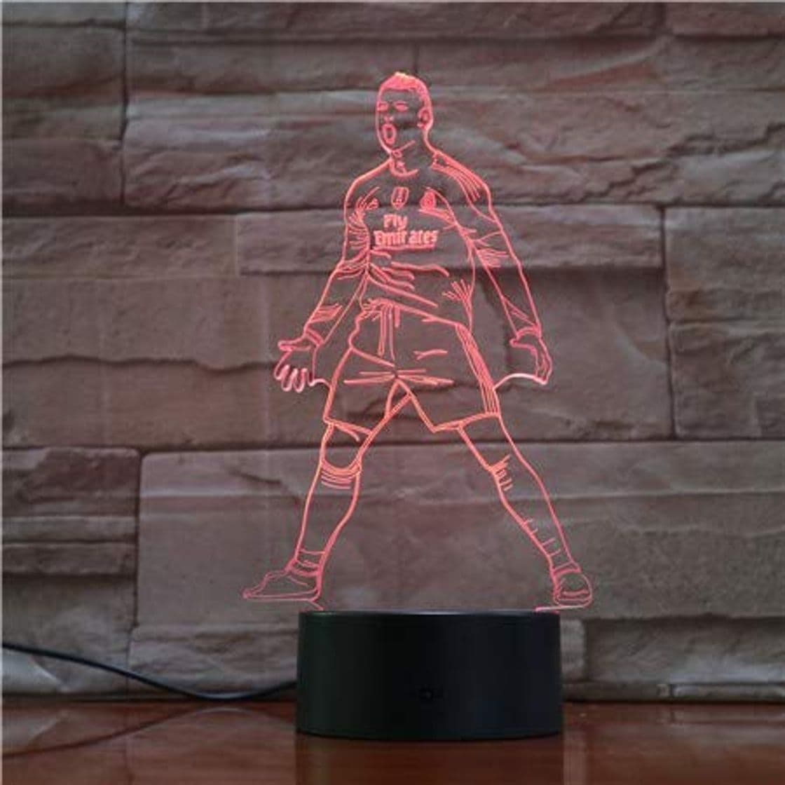 Producto USB 3D LED Luz nocturna Sensor táctil 7 Lámpara de mesa que cambia de color Luces de fútbol junto a la cama Jugador de fútbol Cristiano Ronaldo Figura