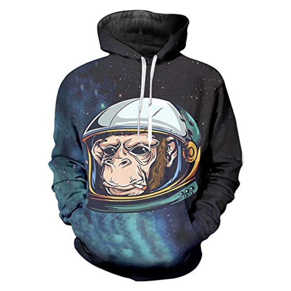 Moda XJBDD Galaxy Space Hoodies Men New Cool Impreso Astronaut Monkey 3D Sudadera con Capucha Casual Loose Streetwear Jerseys Blusas