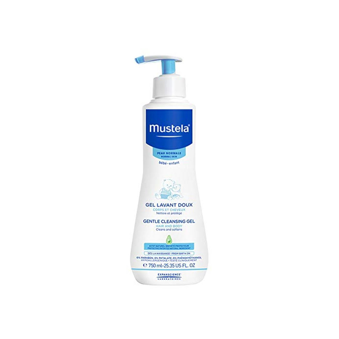 Beauty Mustela - Gel dermolimpiador lavante sin jabón cabello y cuerpo