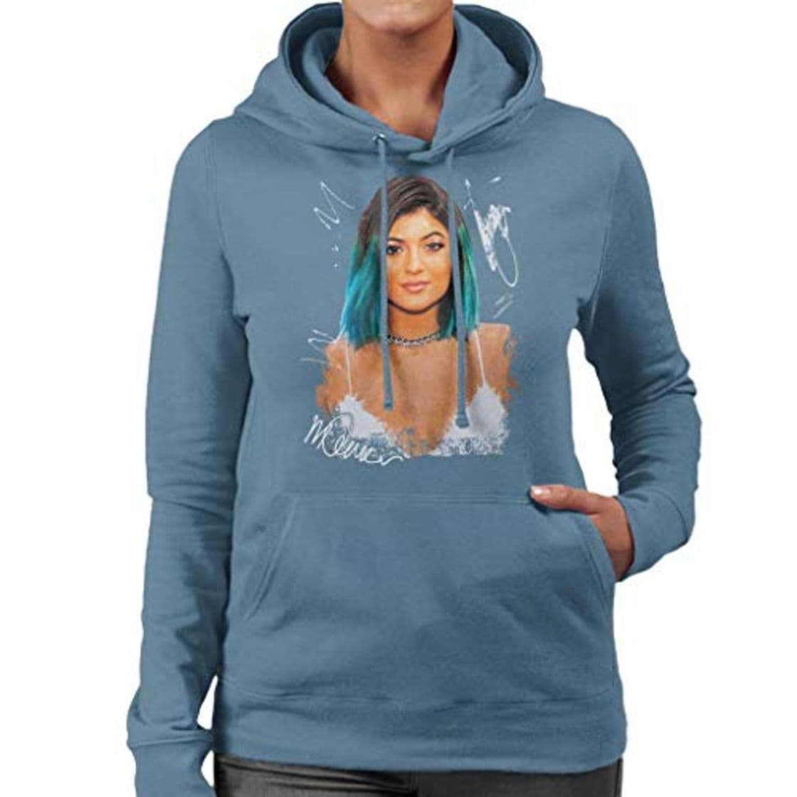 Fashion VINTRO Sudadera con Capucha de Mujer Kylie Jenner Retrato Original de Sidney Maurer