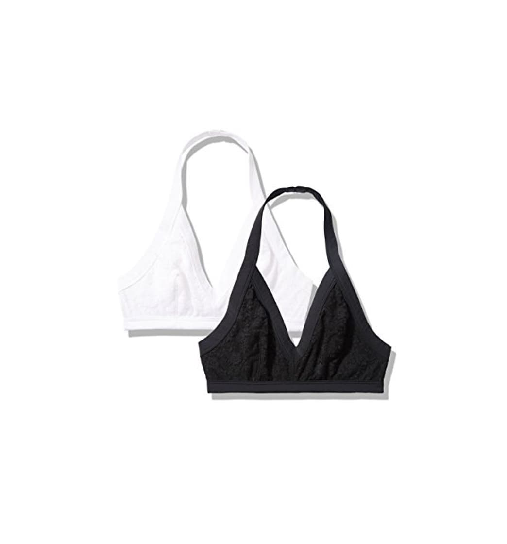 Fashion Marca Amazon - IRIS & LILLY Bralette de Encaje Mujer, Pack de