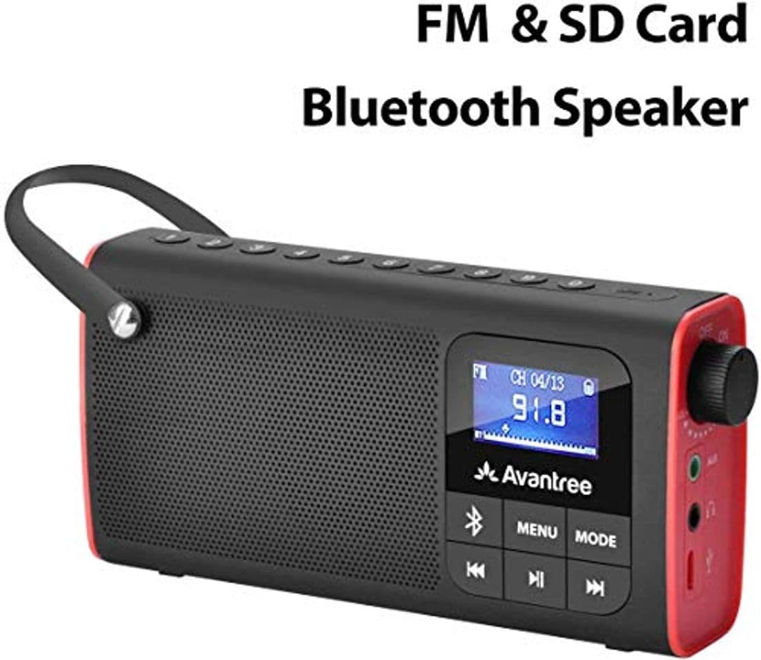 Producto Avantree 3 en 1 Radio FM Portátil con Altavoz Bluetooth y Reproductor