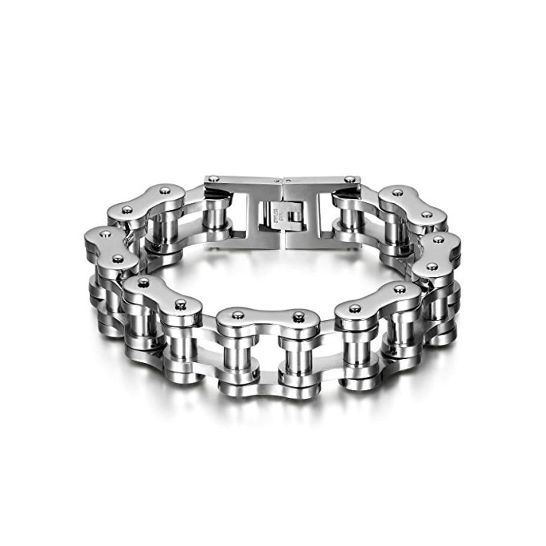 Fashion JewelryWe Eslabones de la Cadena de la Pulsera de la joyería de los Hombres de Las Mujeres de Acero Pulsera de Plata Grande