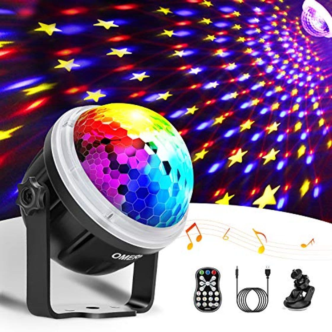 Product OMERIL Luces Discoteca Bola de Discoteca Activadas por Música con 10 Colores