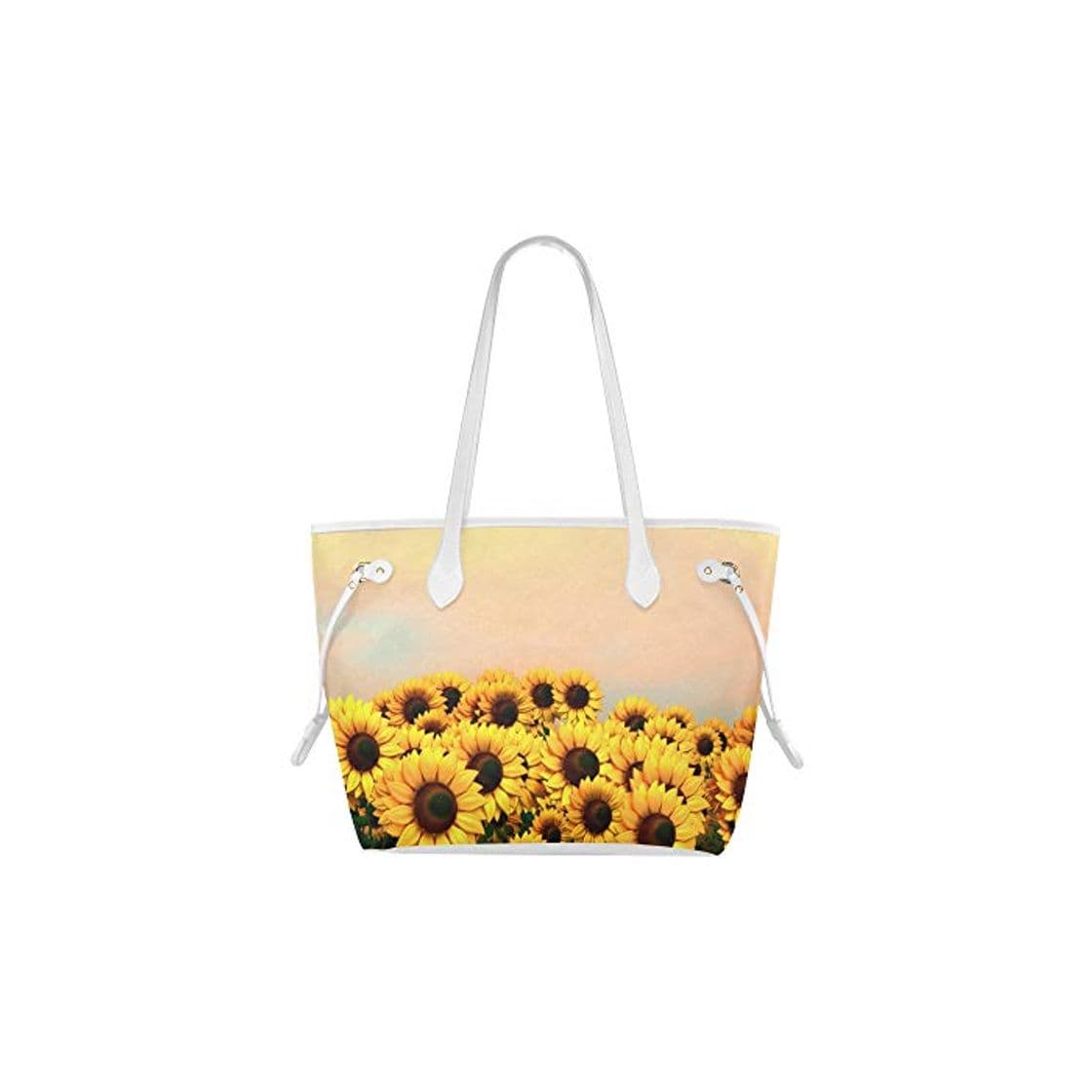 Moda Hombro Bolsa de playa Representación 3d Hermoso campo de giraso Bolsa de asas para mujer Bolsa de asas para mujer Gran capacidad resistente al agua con mango duradero