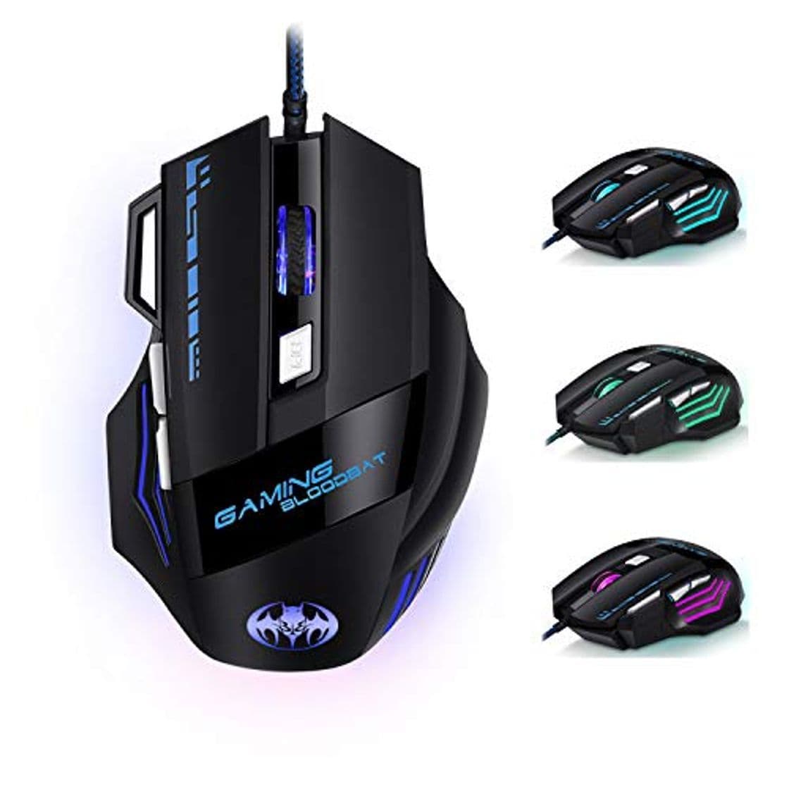 Electrónica Ratón Gaming - iAmotus Ratón Gaming Óptico[6800 DPI Ajustable] Ratón Gamer Con