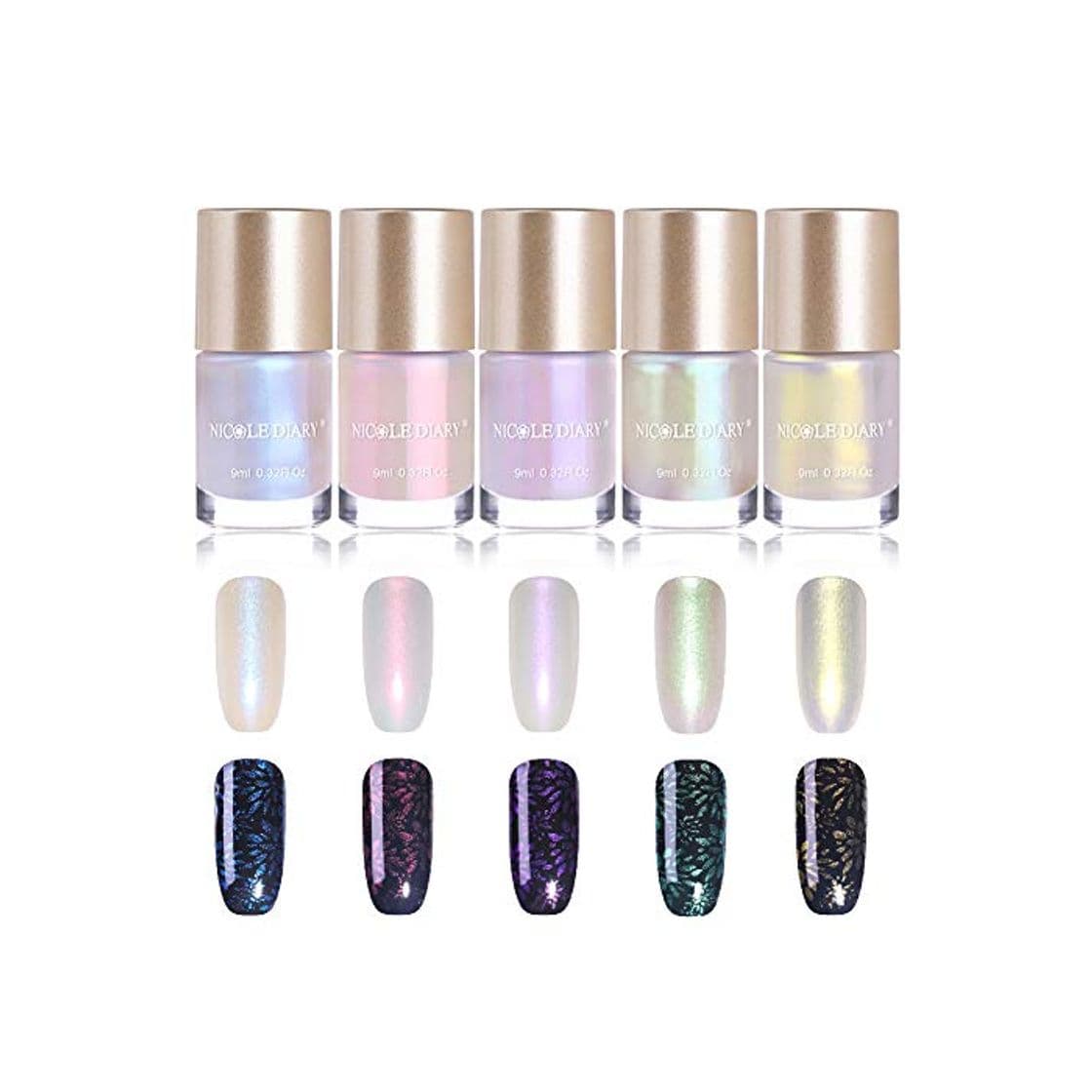 Producto NICOLE DIARY Nail Polish Pearl Shining Stamping Polish Shell Shiny Glitter 2