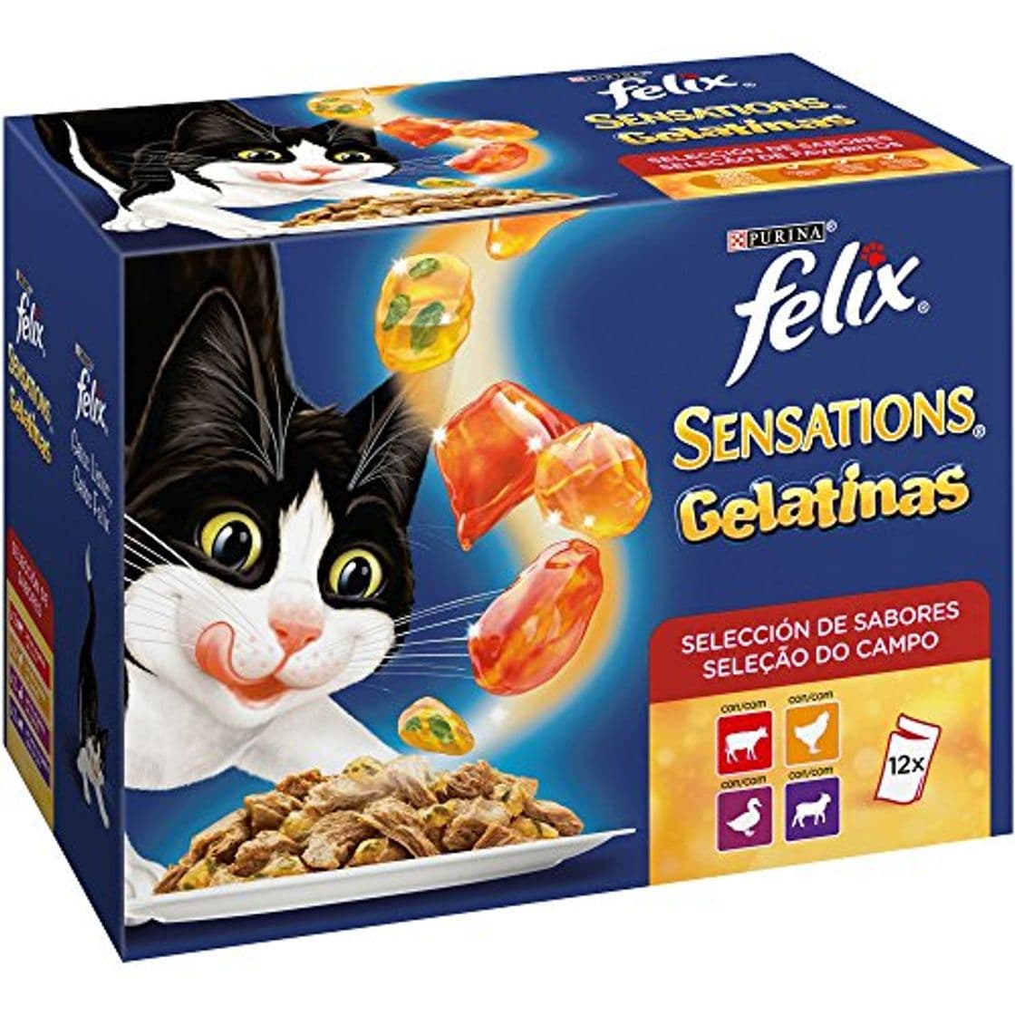 Producto Purina Felix Sensations Gelatinas comida para gatos Selección Surtido de Carnes 6