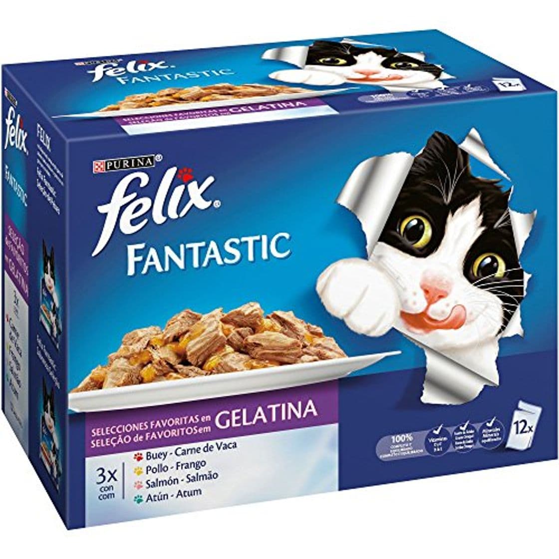 Producto Purina Felix Fantastic Gelatina comida para gatos Selecciones Favoritas 6 x [12 x 100 g]