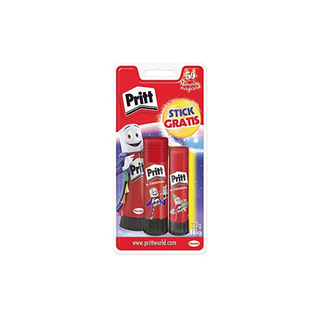 Producto Pritt Barra de pegamento de rápida adhesión, sin disolventes, pack 22 gr