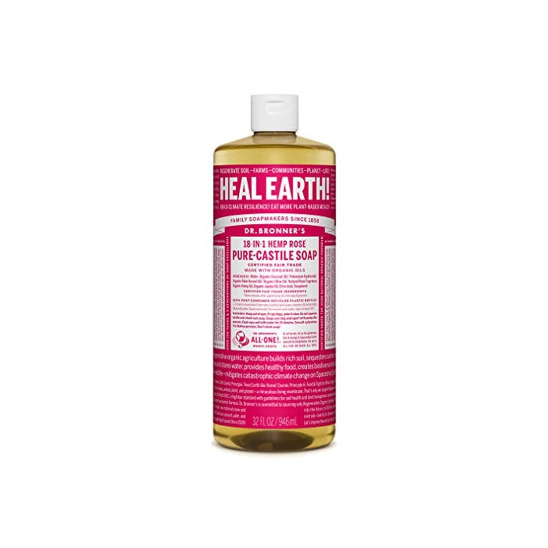 Producto Dr Bronner Rose Castile Liquid Soap 1000ml