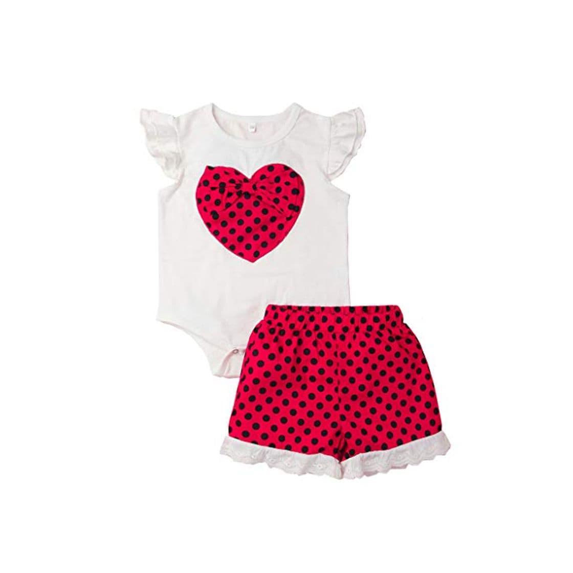 Fashion Yesmile Conjuntos Niños Pequeños Bebés Niñas Prendas del Tema Día de San Valentín Corazón Arco Romper Punto de Encaje Invierno