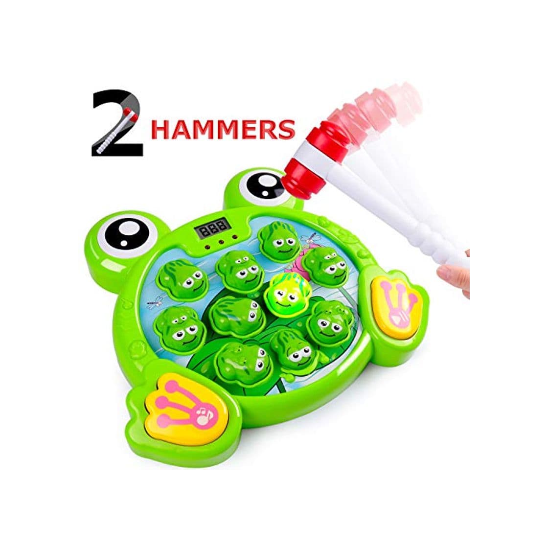 Producto Rolimate Juego Interactivo Whack A Frog Cumpleaños 2 3 4 5 6 7 años Actividades para niños y niñas Juegos Juguete con 2 martillos para niños Bebés Niños pequeños Juguetes de Desarrollo