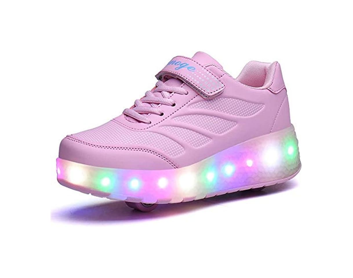 Moda Led Luces Zapatos con Ruedas Dobles para Pequeños Niños y Niña Automática Calzado de Skateboarding Deportes de Exterior Patines en Línea Brillante Mutilsport Aire Libre y Deporte Gimnasia Zapatillas