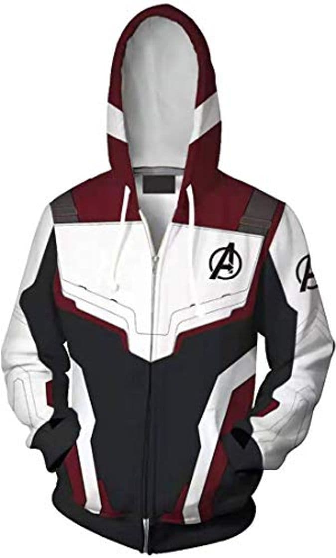 Moda EMILYLE Hombres Vengadores Avengers Sudadera con Capucha Zip 3D Impresión Endgame Quantum