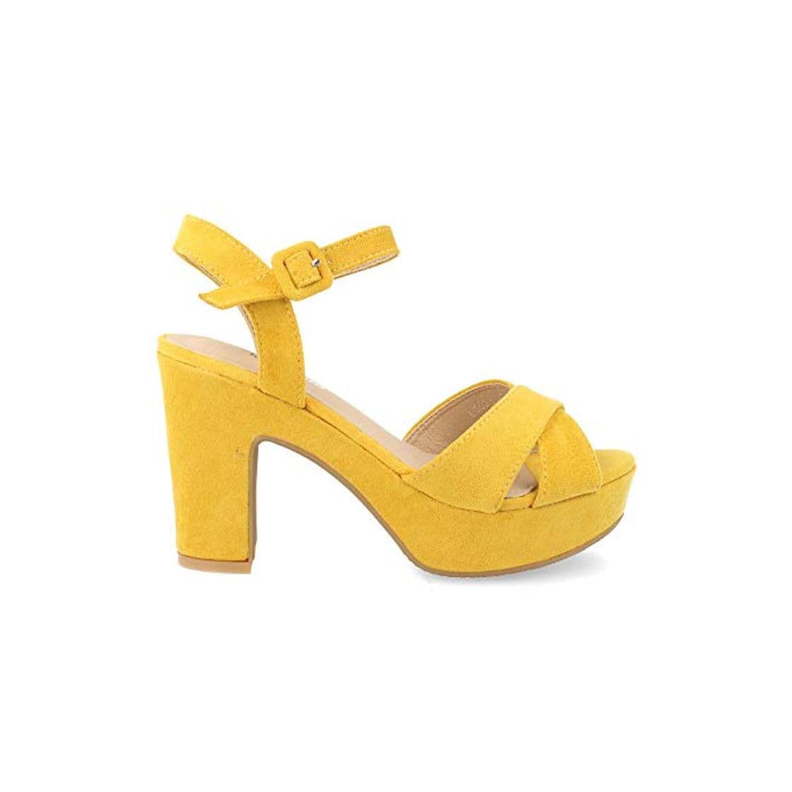 Producto Sandalias Mujer Plataforma forrradas Peep Toe Correa Trasera Primavera Verano 2019