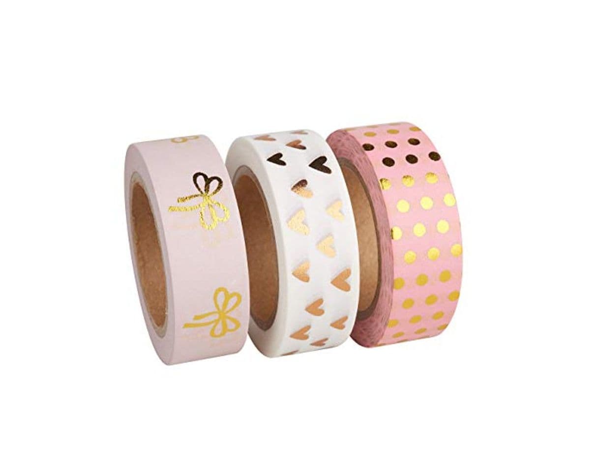 Home Rayher 60893000 Washi Tape Set Rose/oro Foil