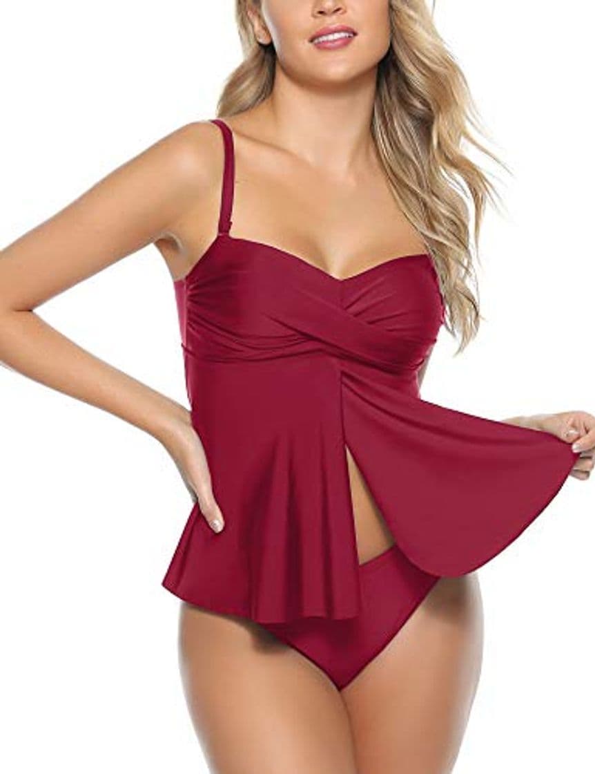 Moda Aibrou Dama Tankini Trajes de Baño de 2 Piezas