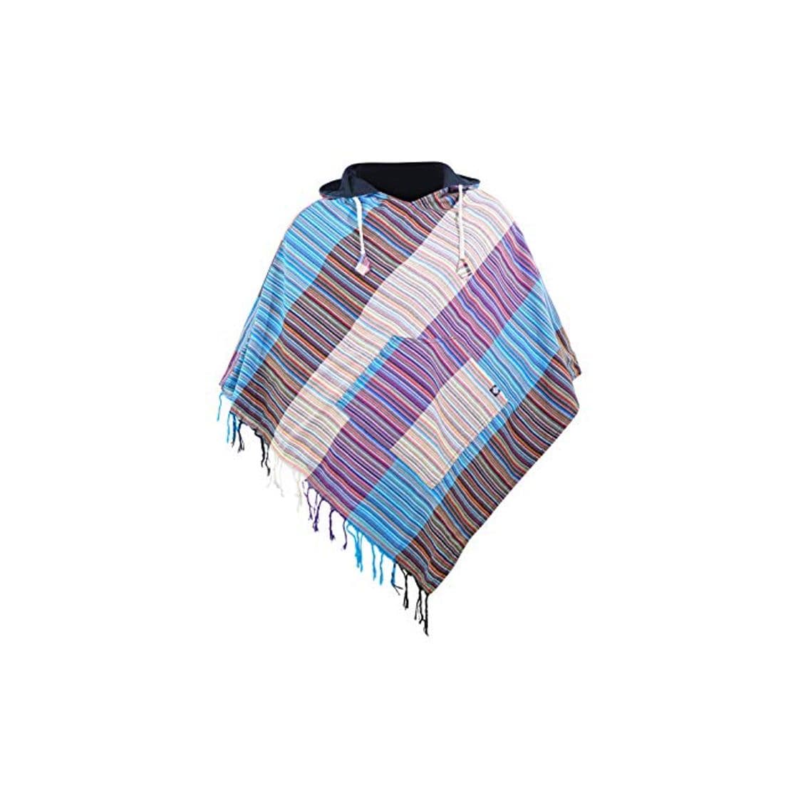 Moda virblatt - Poncho hecho a mano para hombre y poncho mujer reversible