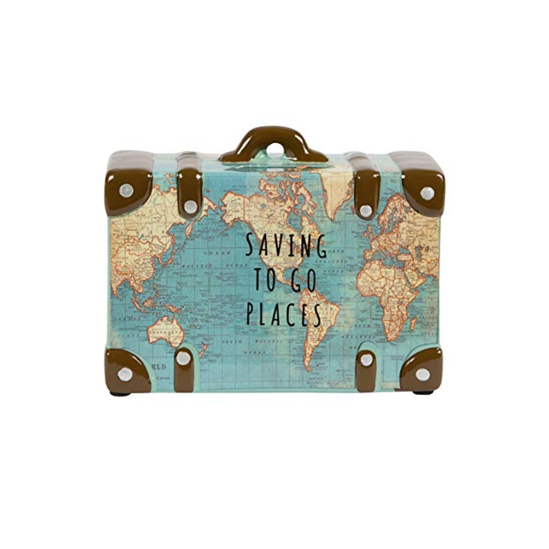 Product VINTAGE MAP ESTILO ALCANCÍA EN MALETA FORMA Con Palabras