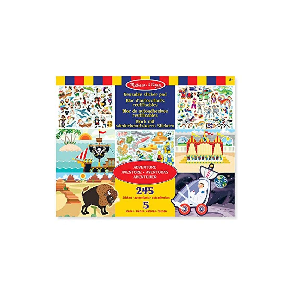 Producto Melissa & Doug- Adventure Pad Juego con Pegatines Reutilizables, Multicolor