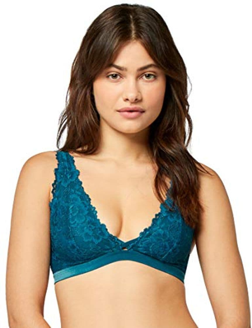 Fashion Marca Amazon - IRIS & LILLY Bralette Mujer, Azul