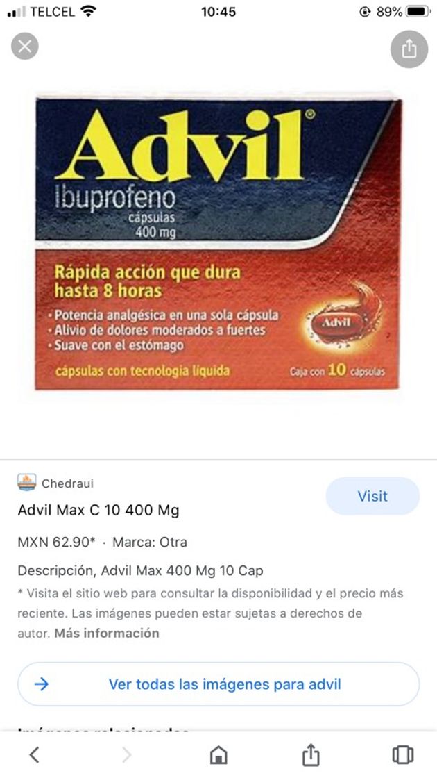 Moda Advil ibuprofeno 