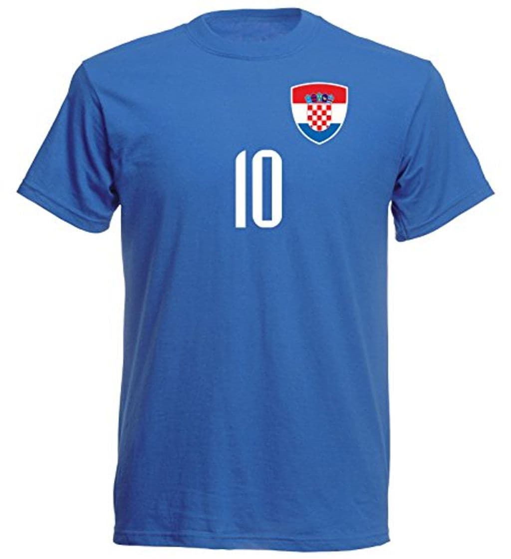 Fashion nationshirt Camiseta de Croacia BR 10 B WM 2018 Copa Mundial de la Copa del Mundo Hrvatska Azul XXL