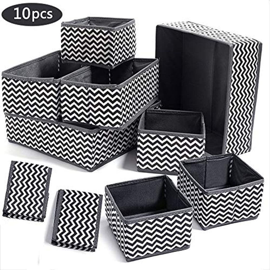 Producto Evance 10 Cajas Organizador de cajones Tela organizadores Almacenamiento Plegable para Sujetadores