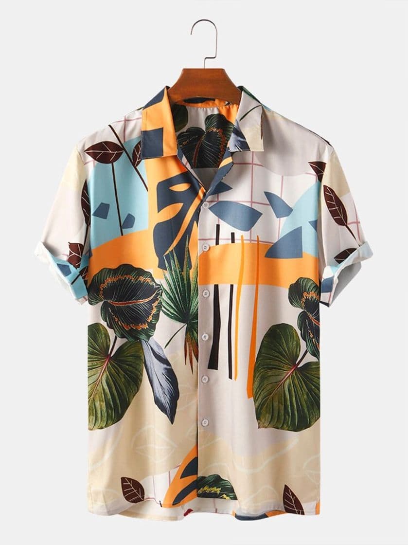 Moda Camisa de manga corta tropical