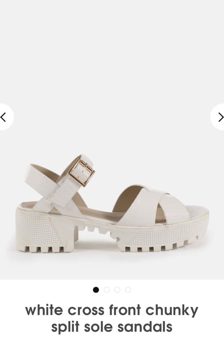 Moda White Cross Front Chunky Split Sole Sandals | Missguided