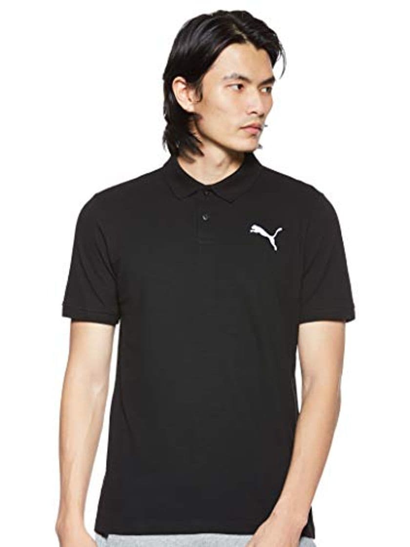 Moda PUMA Essential Pique Polo H Camiseta de Manga Corta, Hombre, Negro