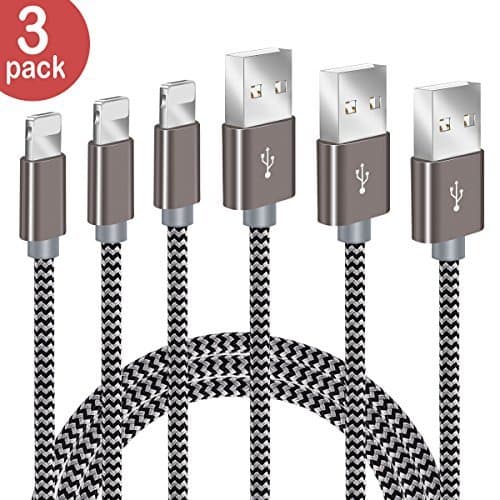 Electrónica Cable Phone-Zeuste Cargador Phone [3PACK 1.5M] de Nylon Trenzado Cable USB Compatible