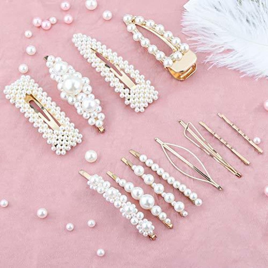 Belleza Makone Pearl Hair Clip -12 PCS Pearl Hair Clip Hairpins Hair Barrette