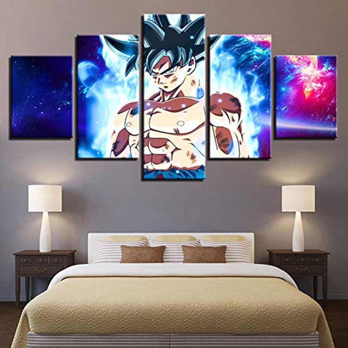 Product QJXX 5 Piezas De Arte De Pared Goku Fotos Foto Cuadros En Lienzo Lonas