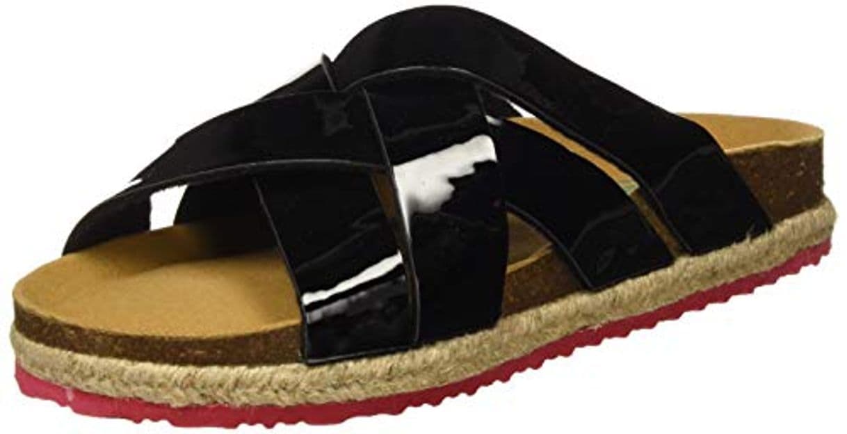 Moda PAEZ Sandal Cross Spark, Sandalias con Punta Abierta para Mujer, Negro