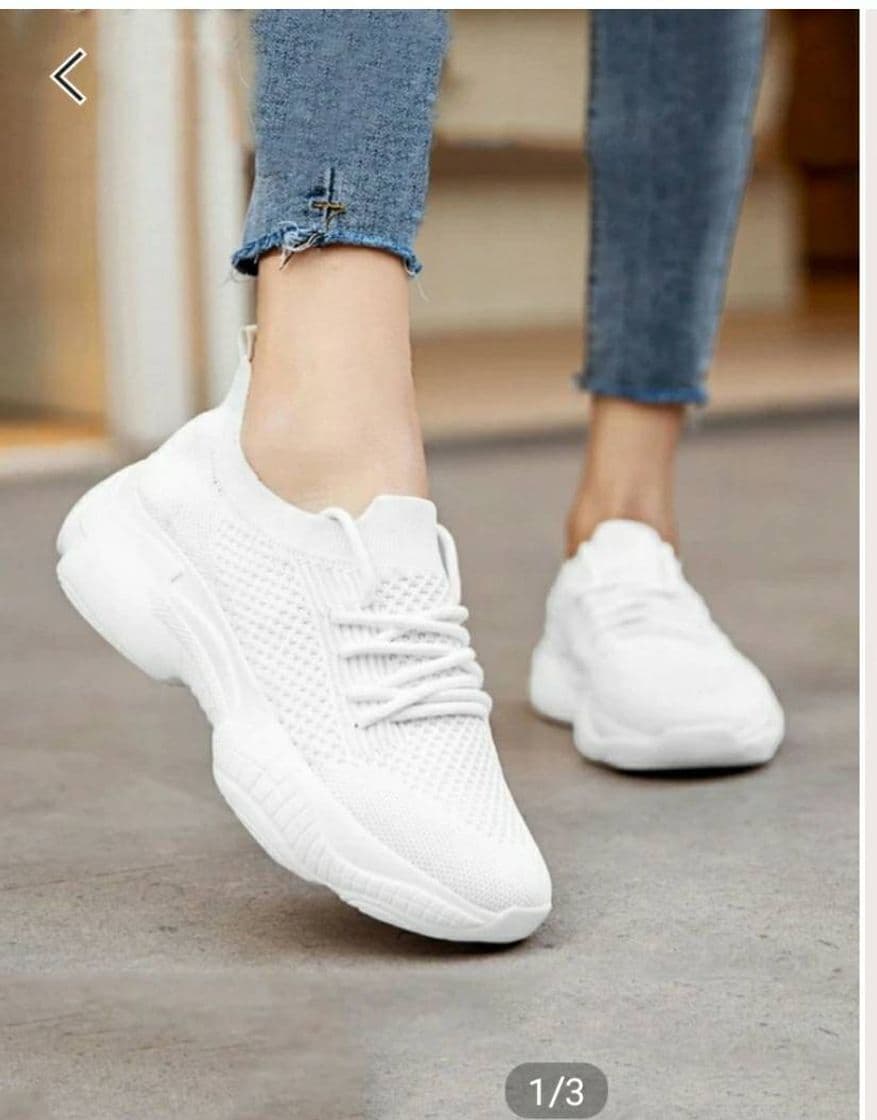 Moda Tenis con malla blancos 