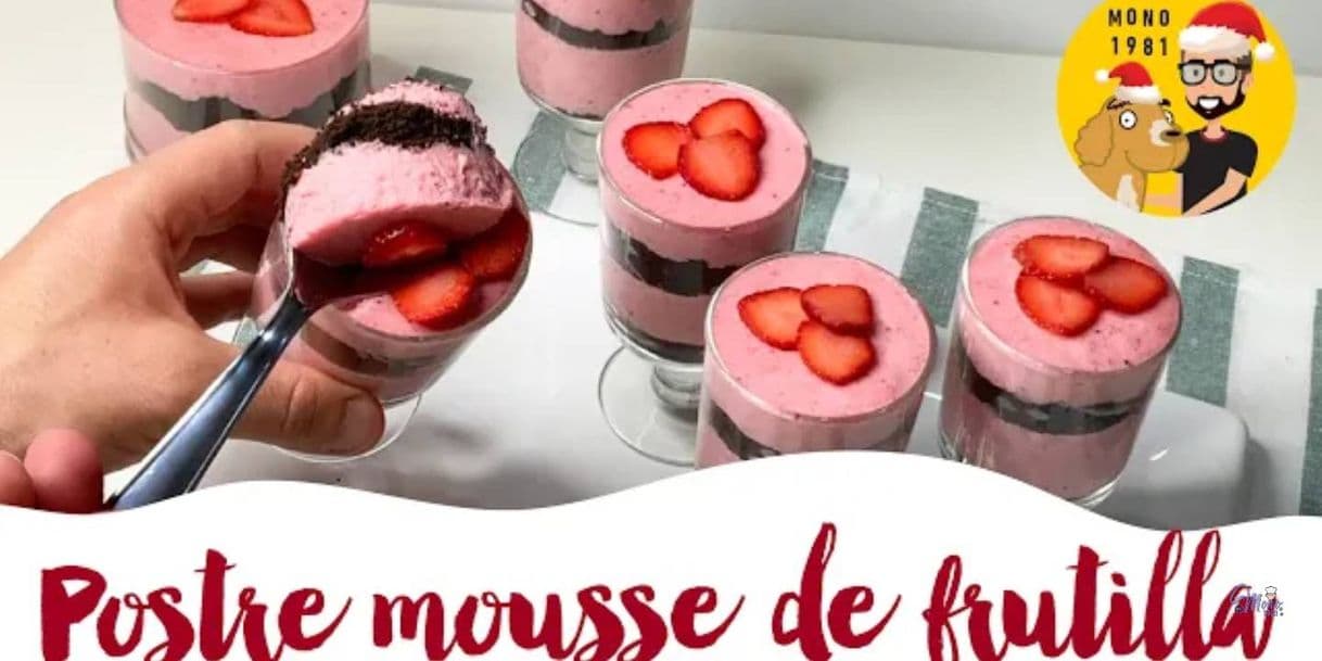 Moda Postre Mousse de Frutilla ❤️🧡💥