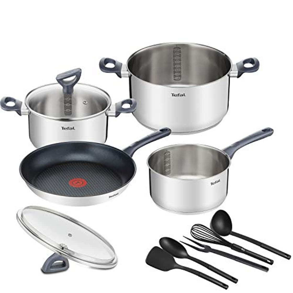 Lugar Tefal Daily Cook - Juego de Sartenes y Cazos, Acero Inoxidable, Sartén