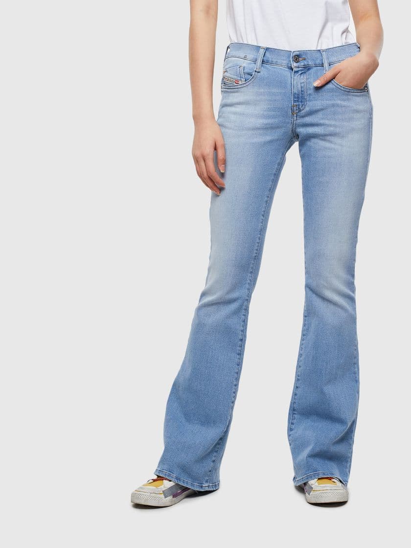 Moda D-Ebbey 0095D Mujer: Vaqueros Bootcut and Flare Azul claro | Diesel