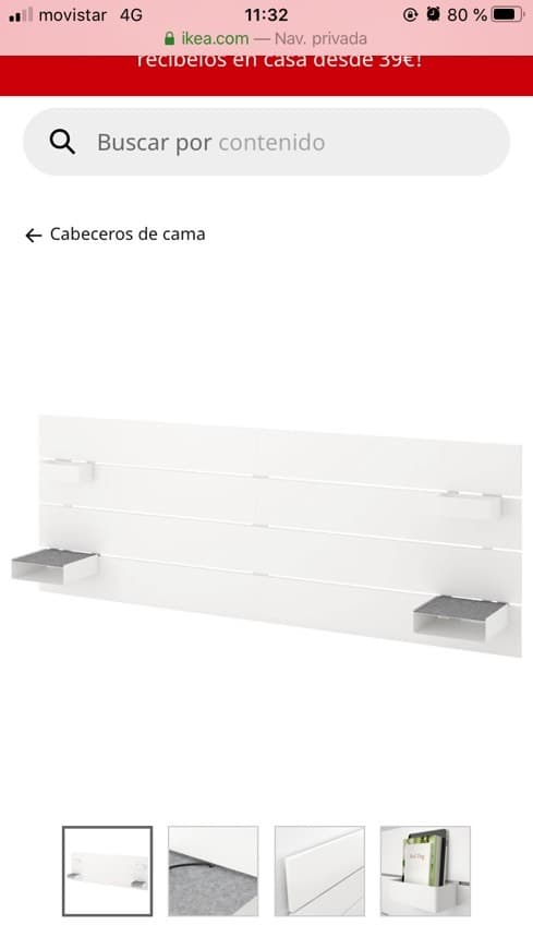 Producto NORDLI Cabecero, blanco, 140